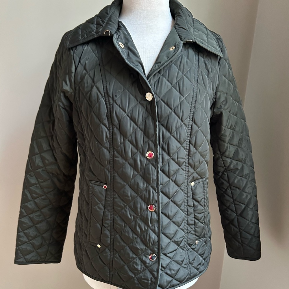 Michael Kors quilted green jacket.